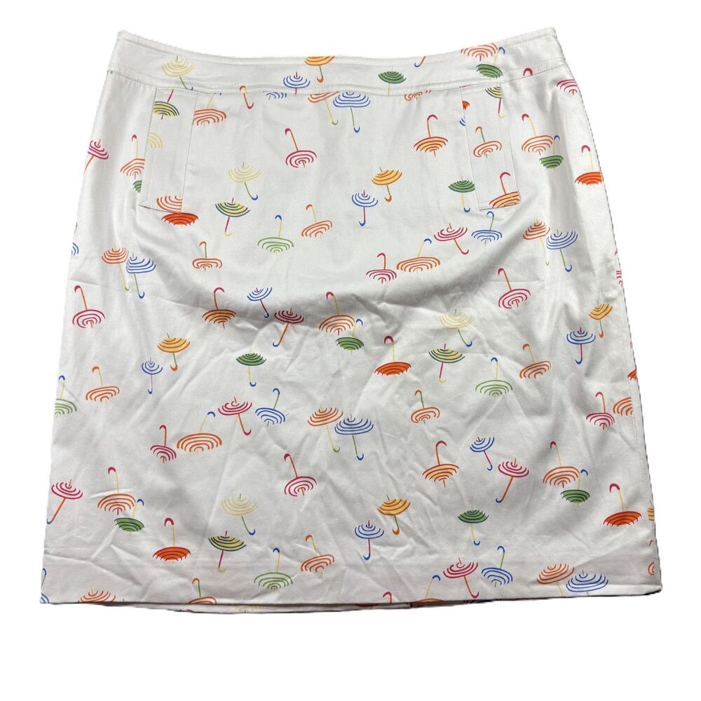 Talbots Petite Umbrella Skirt NWT Vintage Cotton Stretch Coastal Size 14 F111